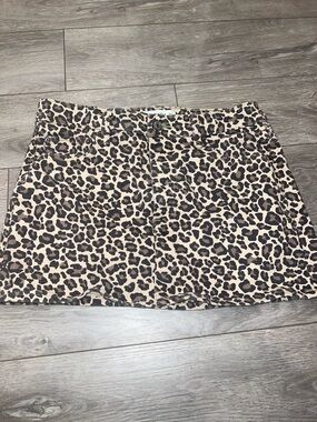 Abercrombie & Fitch Leopard Print Mini Skirt - Beige and Brown